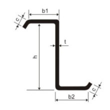 Top -Qualität verzinkt kalt Biege Stahlstahl Kanal Z Purlins Abmessungen